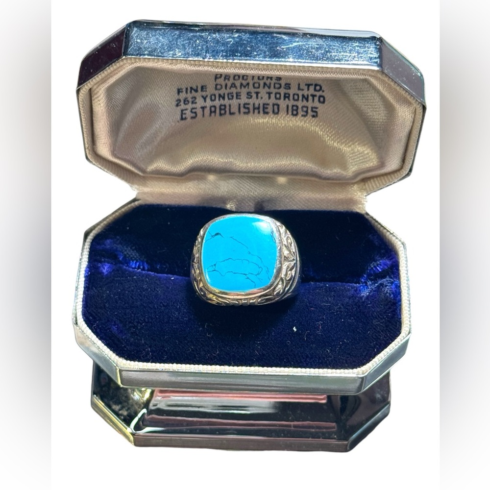 Stunning sterling silver 925 fancy mens pinky ring sz 6